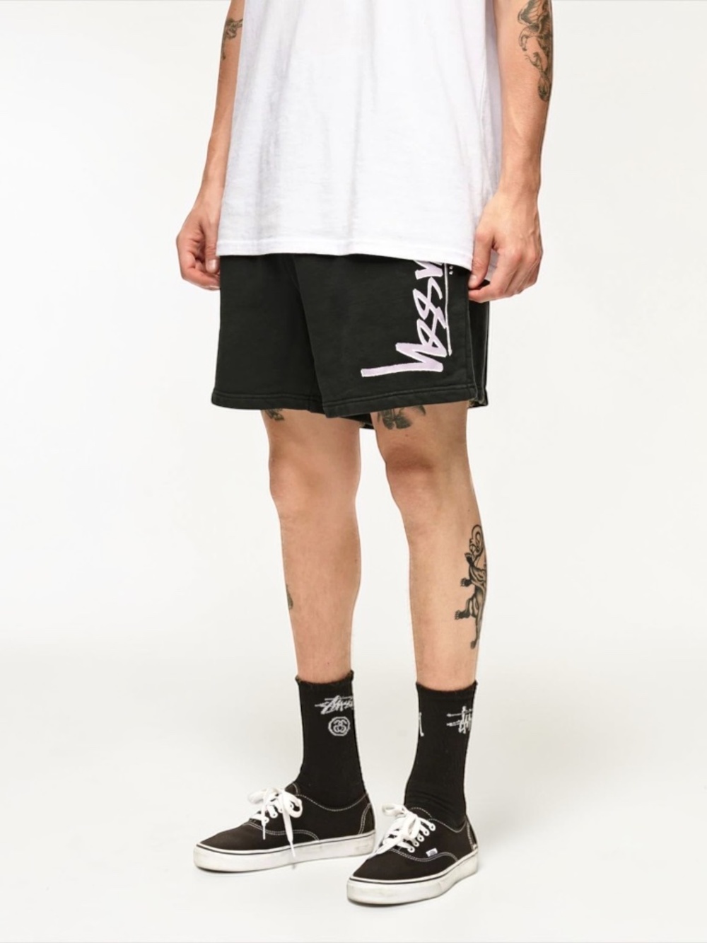 STUSSY AU Shadow Script Track Shorts-Black, Size: 30, 32, 34 NEW 100% Authentic
